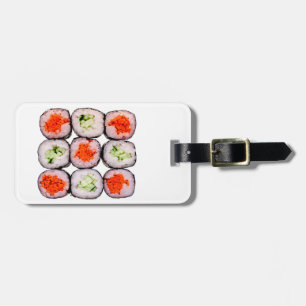 Etiqueta De Bagagem Modelo japonês da comida de Rolls do sushi