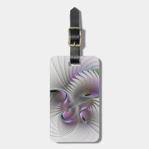 Etiqueta De Bagagem Modern Abstrato Shy Fantasy Figura Arte Fractal