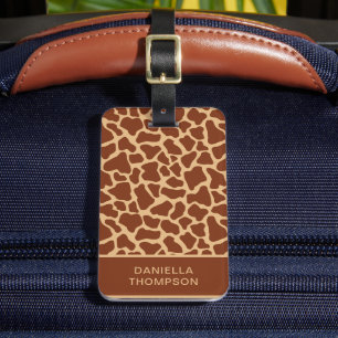 Etiqueta De Bagagem Modern Chic Wildlife Giraffe Impressão Pattern Via