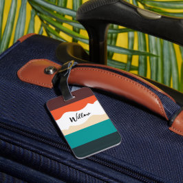 Etiqueta De Bagagem Modern Cute Abstract Retro Vector Script