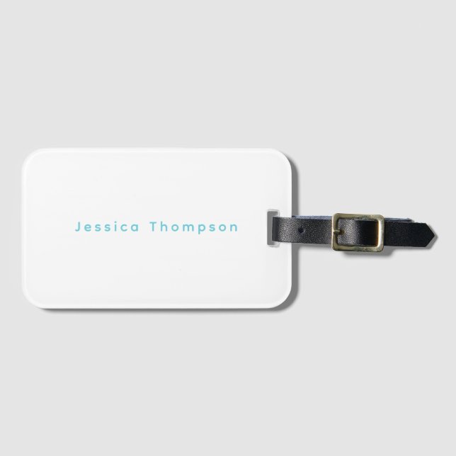 Etiqueta De Bagagem Modern Elegant Plain Simple Professional Name (Frente Horizontal)