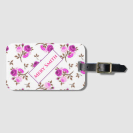 Etiqueta De Bagagem Modern Floral Seu Nome