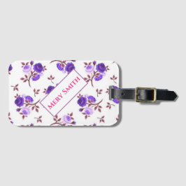 Etiqueta De Bagagem Modern Floral Seu Nome