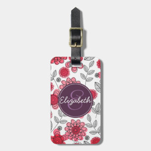 Etiqueta De Bagagem Modern Girly Floral Personalizado