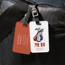 Etiqueta De Bagagem Modern Golf Sport Monogrammed