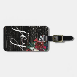 Etiqueta De Bagagem Modern Joy Christmas Floral