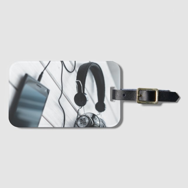 Etiqueta de Bagagem Moderna Elegante (Frente Horizontal)