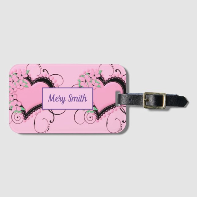 Etiqueta De Bagagem Moderno Ame Seu Nome (Frente Horizontal)