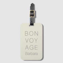 ETIQUETA DE BAGAGEM MODERNO BON VOYAGE TRAVELER VANILLA CREAM