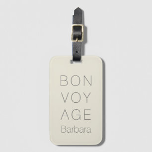 ETIQUETA DE BAGAGEM MODERNO BON VOYAGE TRAVELER VANILLA CREAM