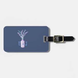 Etiqueta De Bagagem Moderno Chic Pote de Pedra Lavanda