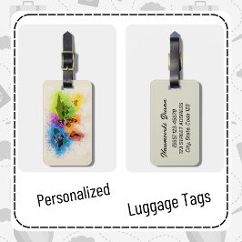 Etiqueta De Bagagem Moderno de Viagem de Mapa Mundial Personalizado