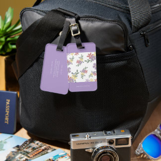 Etiqueta De Bagagem Moderno Elegante Viagem Suave Rosa Floral