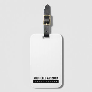 Etiqueta De Bagagem Moderno minimalista em preto e branco