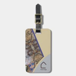 Etiqueta De Bagagem Moderno simples com ênfase no Abstrato Logotipo Có