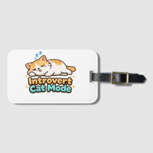 Etiqueta De Bagagem Modo Gato Introvertido Engraçado