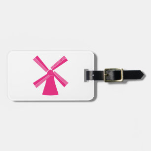 Etiqueta De Bagagem Moinho de Vento Rosa