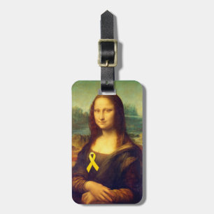 Etiqueta De Bagagem Mona Lisa Com Fita Amarela