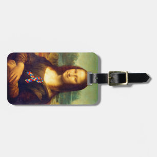 Etiqueta De Bagagem Mona Lisa Com Fita De Quebra-cabeça