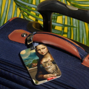 Etiqueta De Bagagem Mona Lisa & seu gato  -  Vibrações de verão \