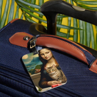 Etiqueta De Bagagem Mona Lisa & seu gato  -  Vibrações de verão \