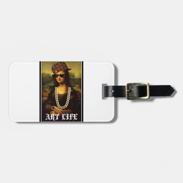 Etiqueta De Bagagem Mona Lisa Thug Life Art Life (Frente Horizontal)