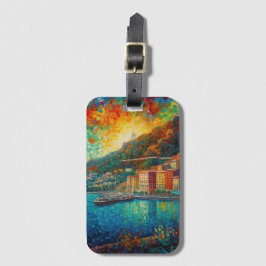 Etiqueta De Bagagem Mônaco, Monte Carlo Bay no estilo van Gogh