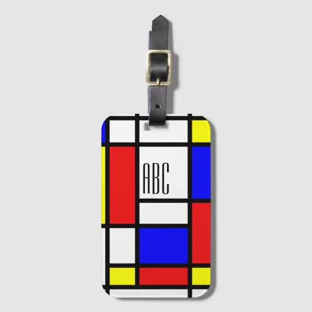 Etiqueta De Bagagem Mondrian inspirou (Frente Vertical)