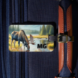 Etiqueta De Bagagem Monogram Moose Viagem Masculina