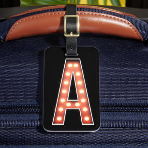 Etiqueta De Bagagem Monograma A Luzes Marqueadas Personalizadas