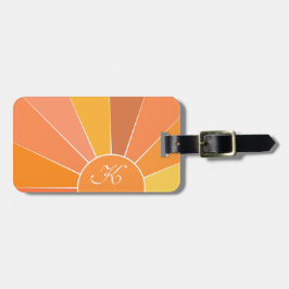 Etiqueta De Bagagem Monograma | Abstrato Sun personalizado Design |