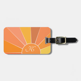 Etiqueta De Bagagem Monograma | Abstrato Sun personalizado Design |