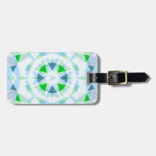 Etiqueta De Bagagem Monograma Bonito verde, verde, magia-estrela
