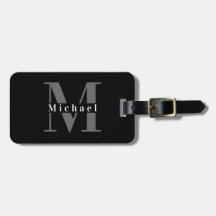 Monograma Branco e Preto Masculino Inicial