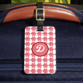 Etiqueta De Bagagem monograma branco elegante simples, personalizado