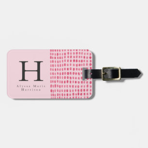 Etiqueta De Bagagem Monograma Chic Modern Bright Tag.