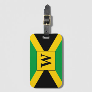 Etiqueta De Bagagem Monograma com Padrão de Bandeira jamaicano