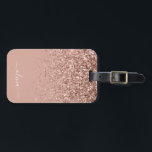Etiqueta De Bagagem Monograma da rosa Dourada Blush Pink Giry Glitter<br><div class="desc">Rosa Dourado - Etiqueta de Saco de Bagagem Rosa Brilhante com Nome da Lista Linear Monograma. Isto faz o doce doce presente de 16 anos,  casamento,  chá de panela,  chá de fraldas ou festa de solteira para alguém viajando de estilo.</div>