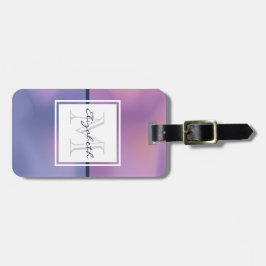 Etiqueta De Bagagem Monograma de Abstrato Roxo e Rosa Modernos