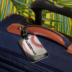 Etiqueta De Bagagem Monograma de Baseball ou Nome de 2-5 Letras