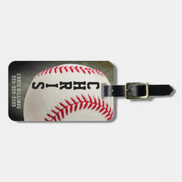 Etiqueta De Bagagem Monograma de Baseball ou Nome de 2-5 Letras