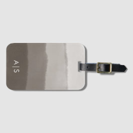 Etiqueta De Bagagem Monograma de Cinzas de Aquarelas Cachorros Cachorr