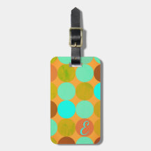 Monograma de Círculos Verdes e Laranja Azul Turque