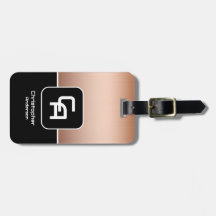 Monograma de cobre metálico