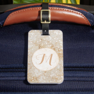 Etiqueta De Bagagem Monograma de Glam Glitter