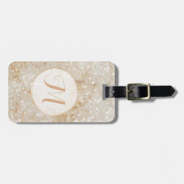 Etiqueta De Bagagem Monograma de Glam Glitter