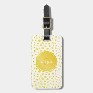 Etiqueta De Bagagem Monograma de impressão de chic faux gold glitter c