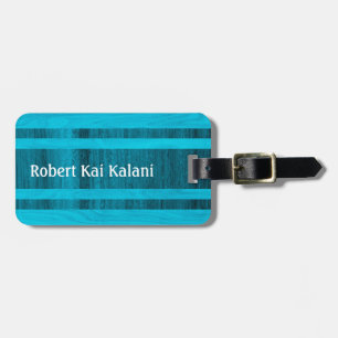 Etiqueta De Bagagem Monograma de madeira da prancha do falso havaiano