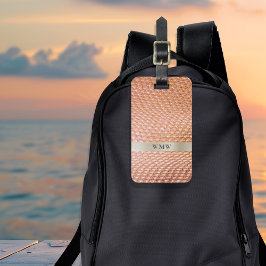 Etiqueta De Bagagem Monograma de Metais Digitais de Couro de Cobre Sna