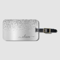 Monograma de Metal Brilho Prata Nome Glam